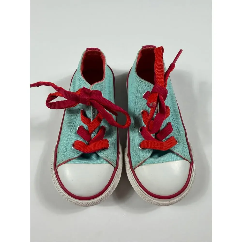 Converse Chuck Taylor All Star Low Top Sneakers Aqua Pink Girls Size 7